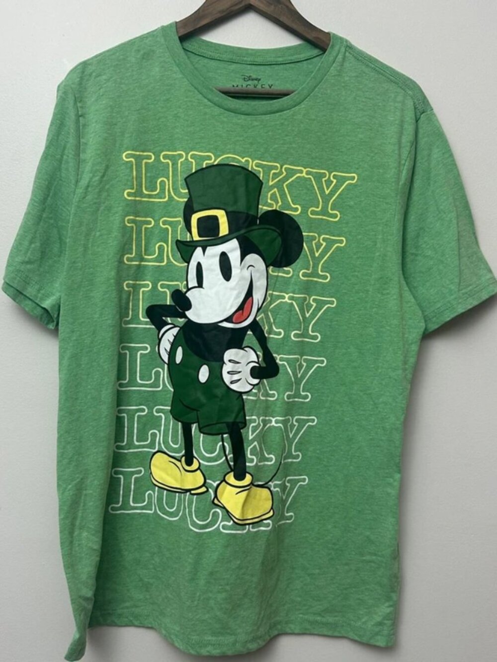 Disney Mickey Mouse Green Lucky TShirt XL 46-48